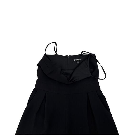 Express Minimalist Jumpsuit Black Crop Wide Leg Pants One Piece Size Women's 0 - Picture 4 of 4